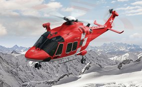 Im Einsatz ab 2021: der neue allwettertaugliche Rettungshelikopter AW169-FIPS der Rega mit Enteisungsanlage. (Fotomontage: AgustaWestland)